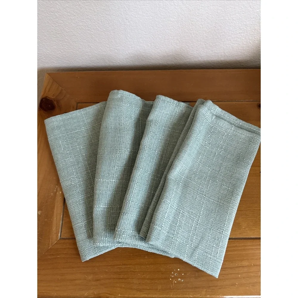 Ralph Lauren Holland Dinner Napkins Sage Gr Polyester Dobby Slub Textured 19x19‎